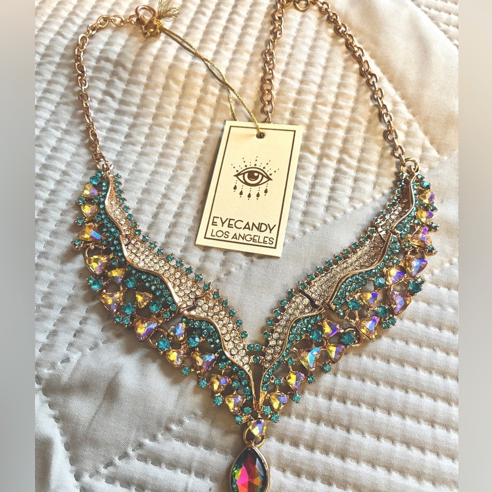 Stunning Eye Candy Magical Statement Necklace New - image 7